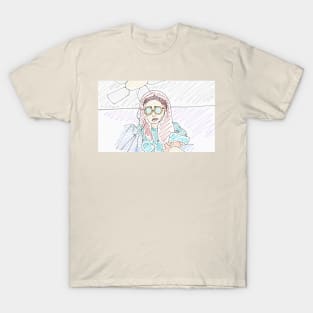 Doodled Girl With Glasses T-Shirt